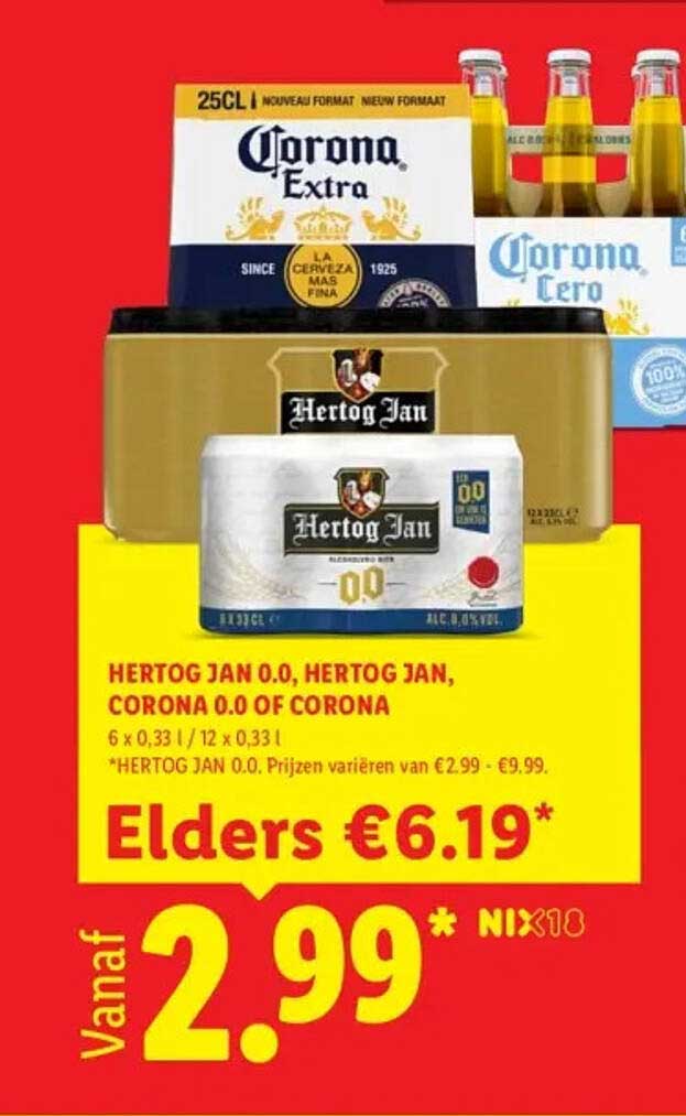 HERTOG JAN 0.0, HERTOG JAN, CORONA 0.0 OF CORONA
