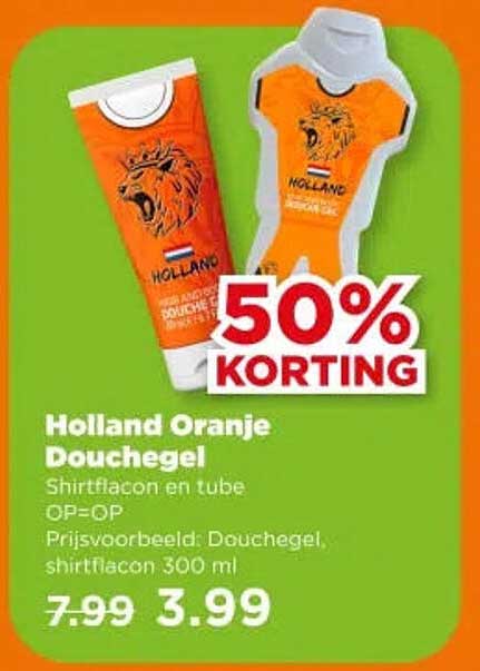Holland Oranje Douchegel 50% KORTING