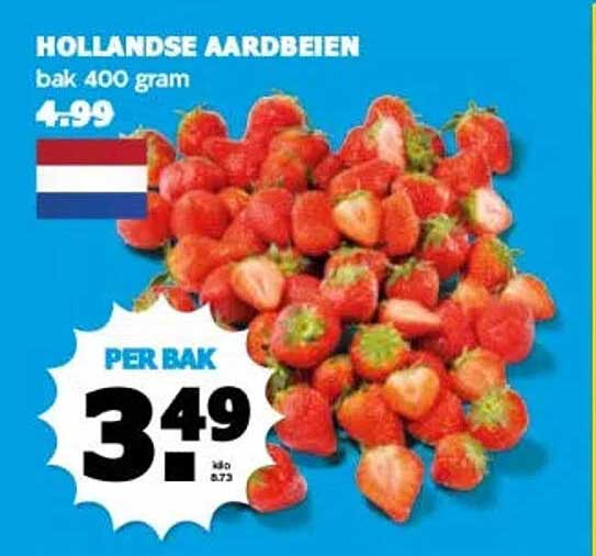 Hollandse aardbeien bak 400 gram