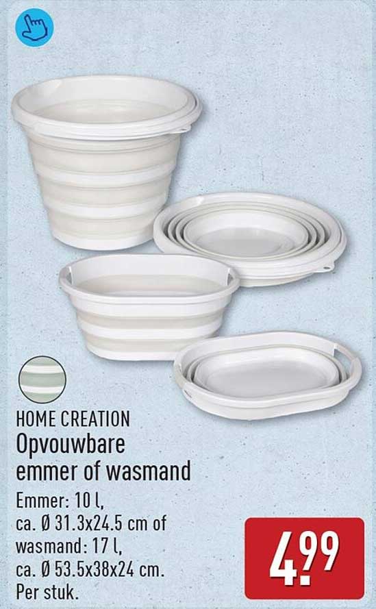 HOME CREATION Opvouwbare emmer of wasmand