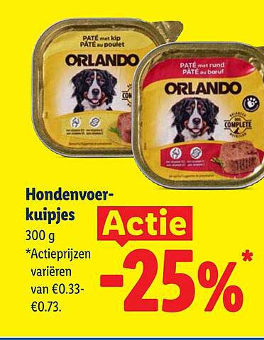 Hondenvoer-kuipjes Actie -25%