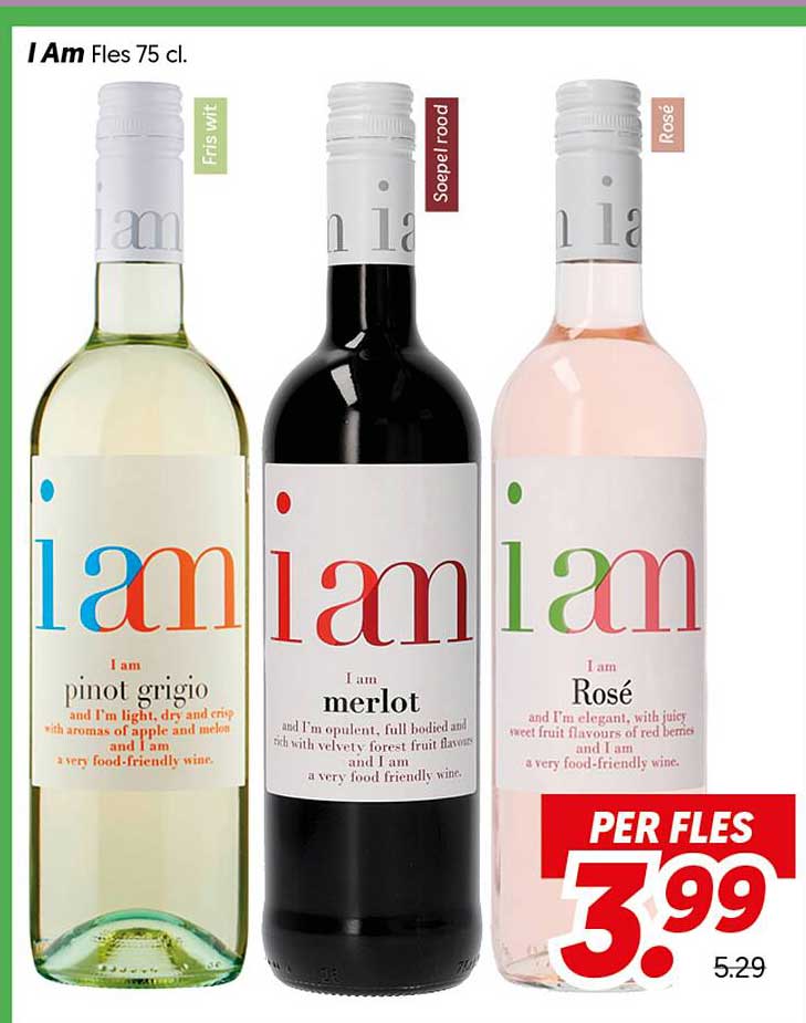 I Am Fles 75 cl. Per fles