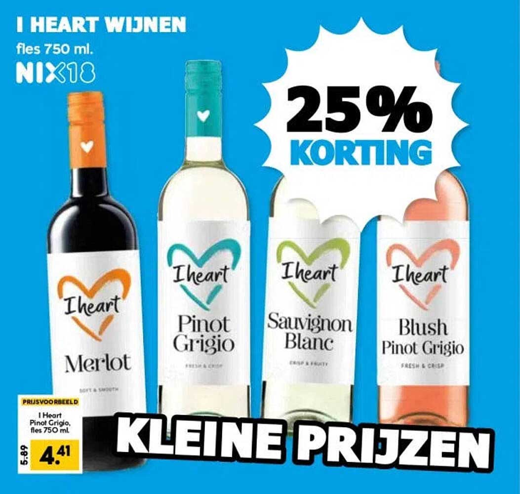I HEART WIJNEN fles 750 ml. NIX18