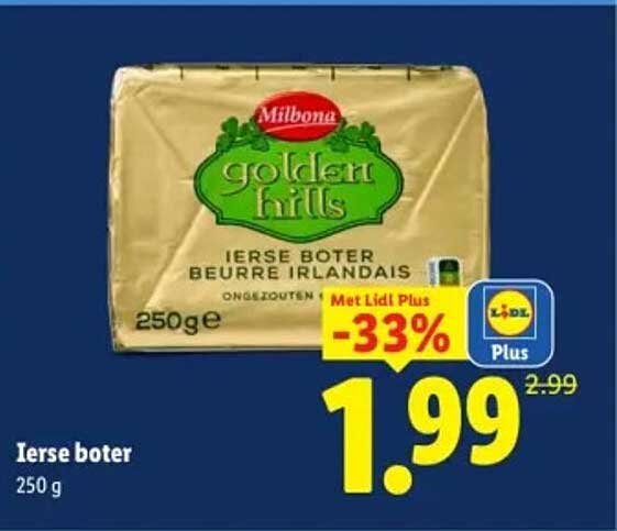 Ierse boter 250 g -33%
