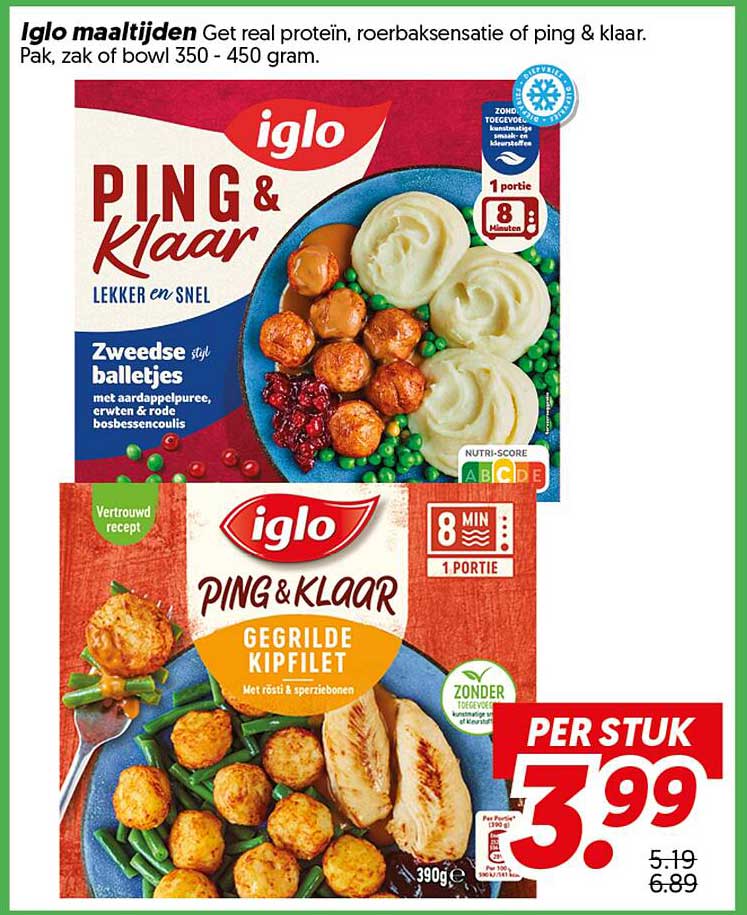 Iglo maaltijden Get real protein, roerbaksensatie of ping & klaar. Pak, zak of bowl 350 - 450 gram.
