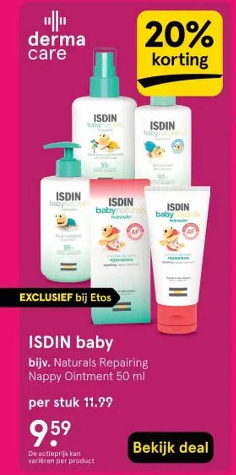 ISDIN baby bijv. Naturals Repairing Nappy Ointment 50 ml 20% korting