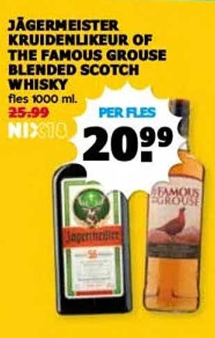 JÄGERMEISTER KRUIDENLIKEUR OF THE FAMOUS GROUSE BLENDED SCOTCH WHISKY