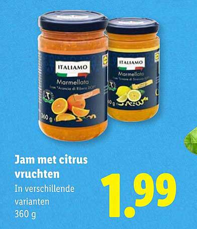 Jam met citrus vruchten In verschillende varianten 360 g