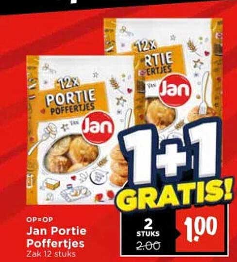 Jan Portie Poffertjes 1+1 GRATIS!