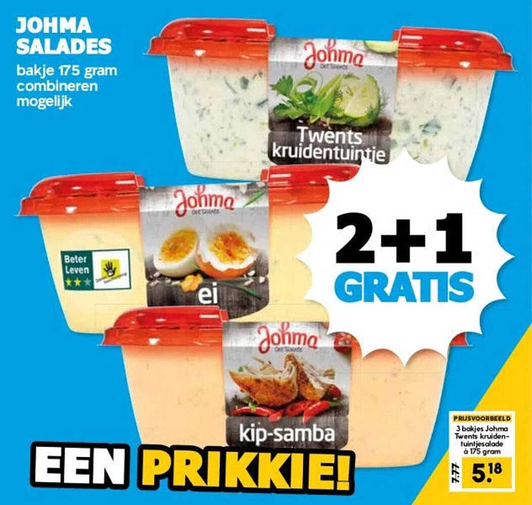 Johnma salades bakje 175 gram combineren mogelijk 2+1 GRATIS
