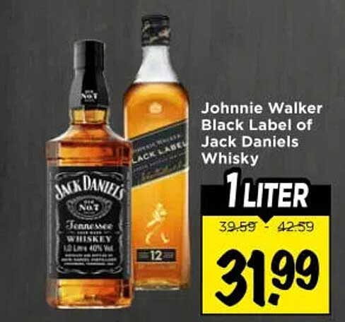 Johnnie Walker Black Label of Jack Daniels Whisky 1 LITER