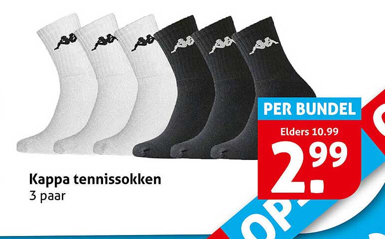 Kappa tennissokken 3 paar