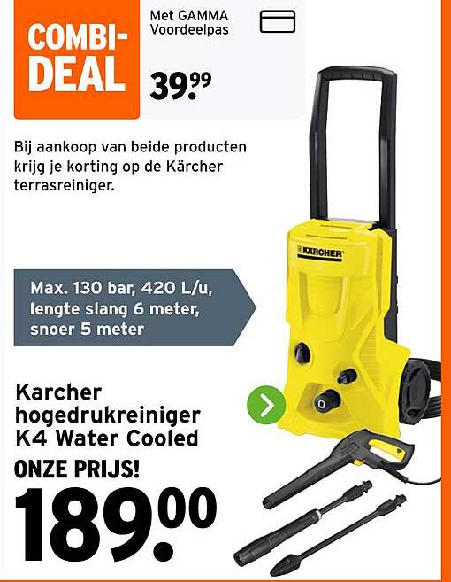 Karcher hogedrukreiniger K4 Water Cooled ONZE PRIJS!