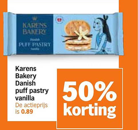 Karens Bakery Danish puff pastry vanilla 50% korting