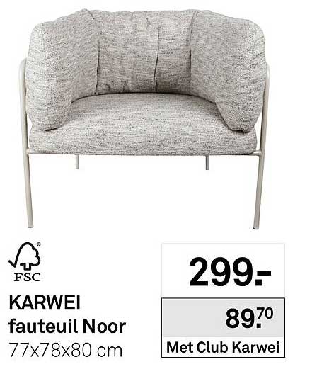 KARWEI fauteuil Noor 77x78x80 cm