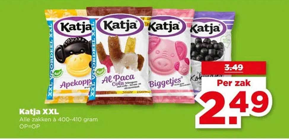 Katja XXL Alle zakken á 400-410 gram OP=OP