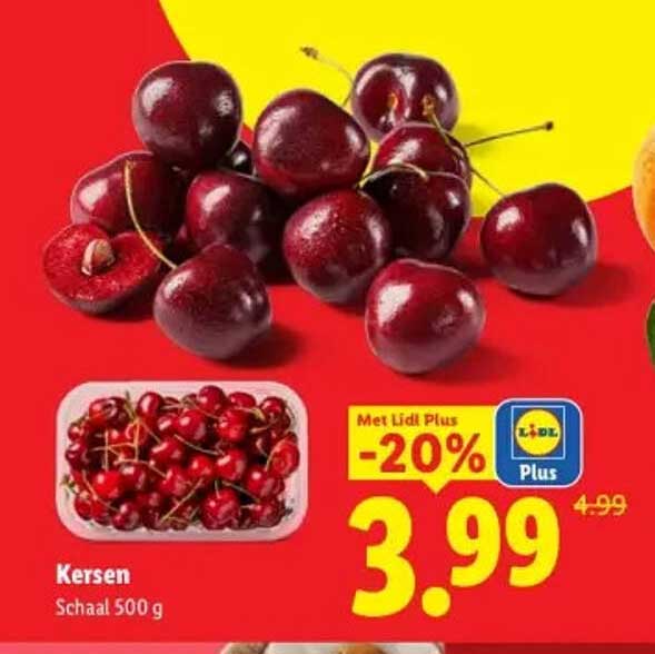 Kersen Schaal 500 g Met Lidl Plus -20%