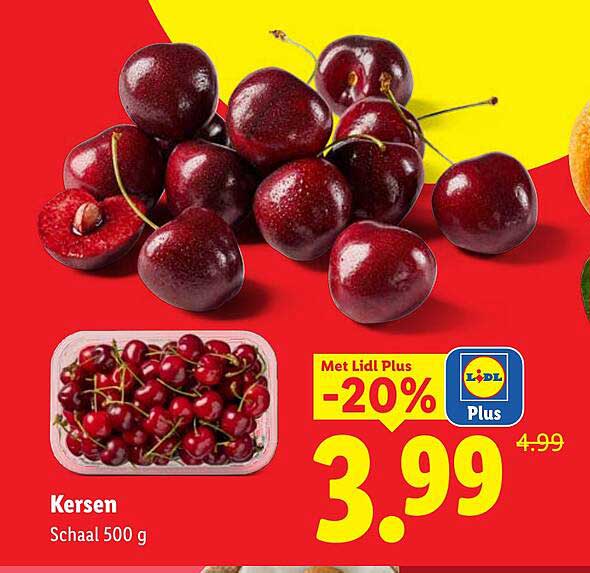 Kersen Schaal 500 g Met Lidl Plus -20%