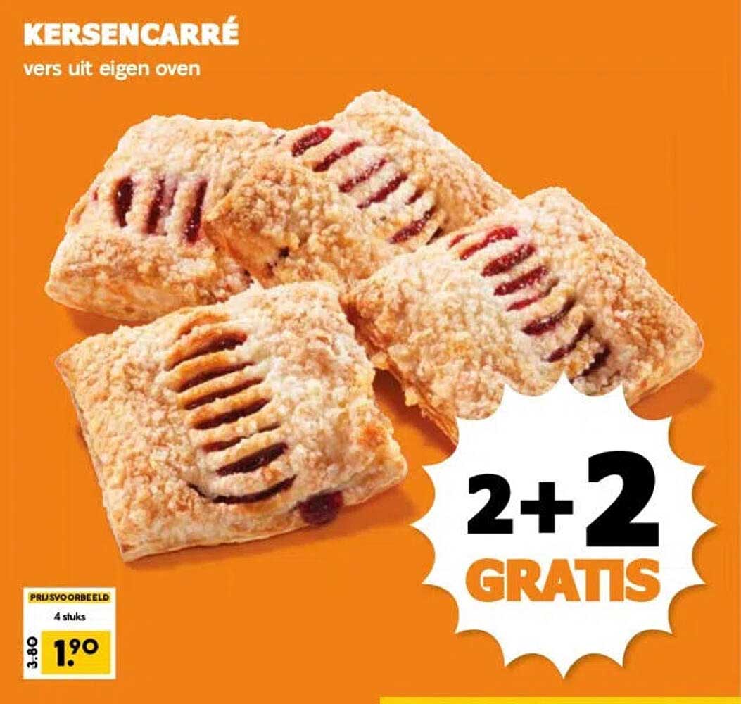 KERSENCARRÉ vers uit eigen oven 2+2 GRATIS