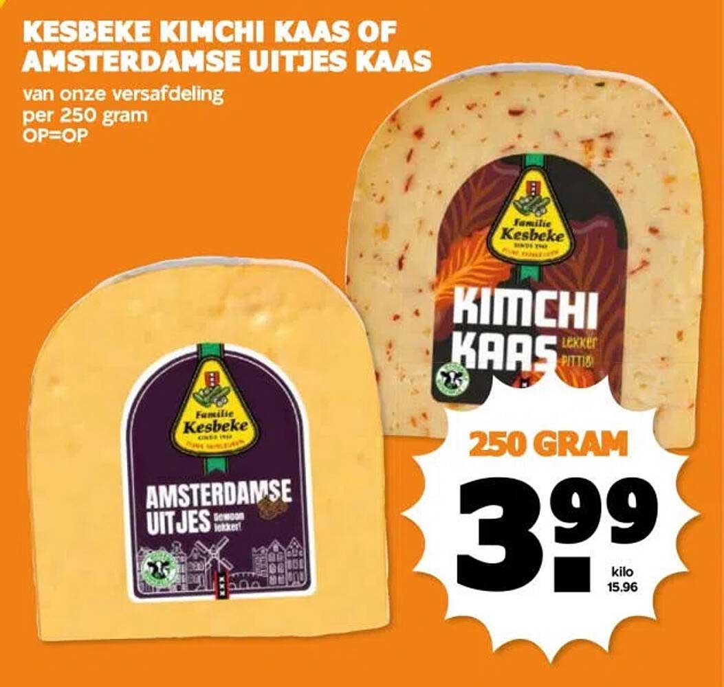 Kesbeke kimchi kaas of Amsterdamse uitjes kaas