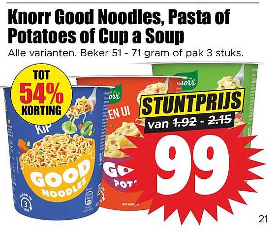Knorr Good Noodles, Pasta of Potatoes of Cup a Soup