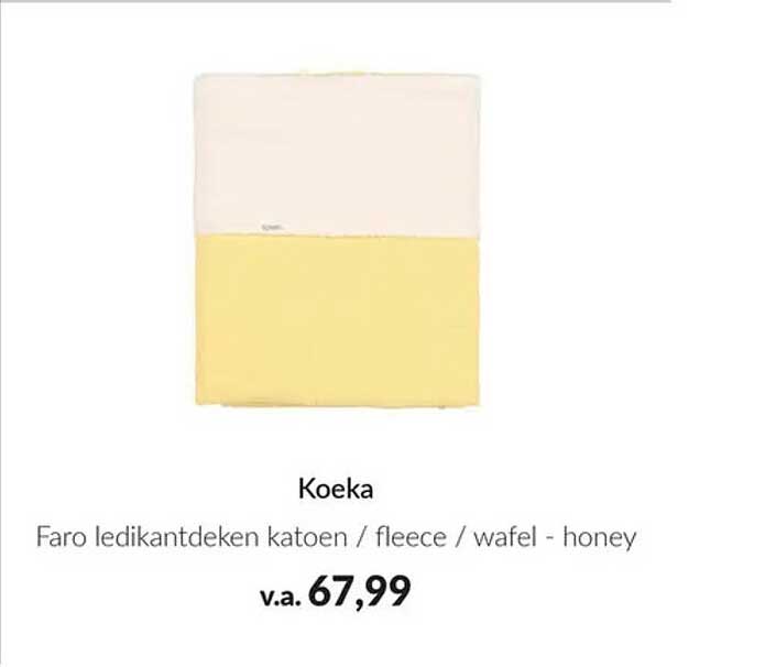 Koeka Faro ledikantdeken katoen / fleece / waﬀel - honey