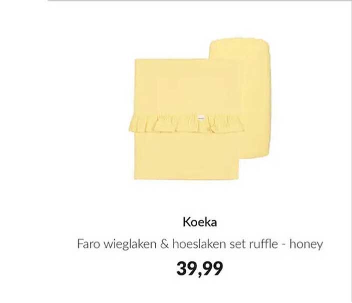 Koeka Faro wieglaken & hoeslaken set ruffle - honey