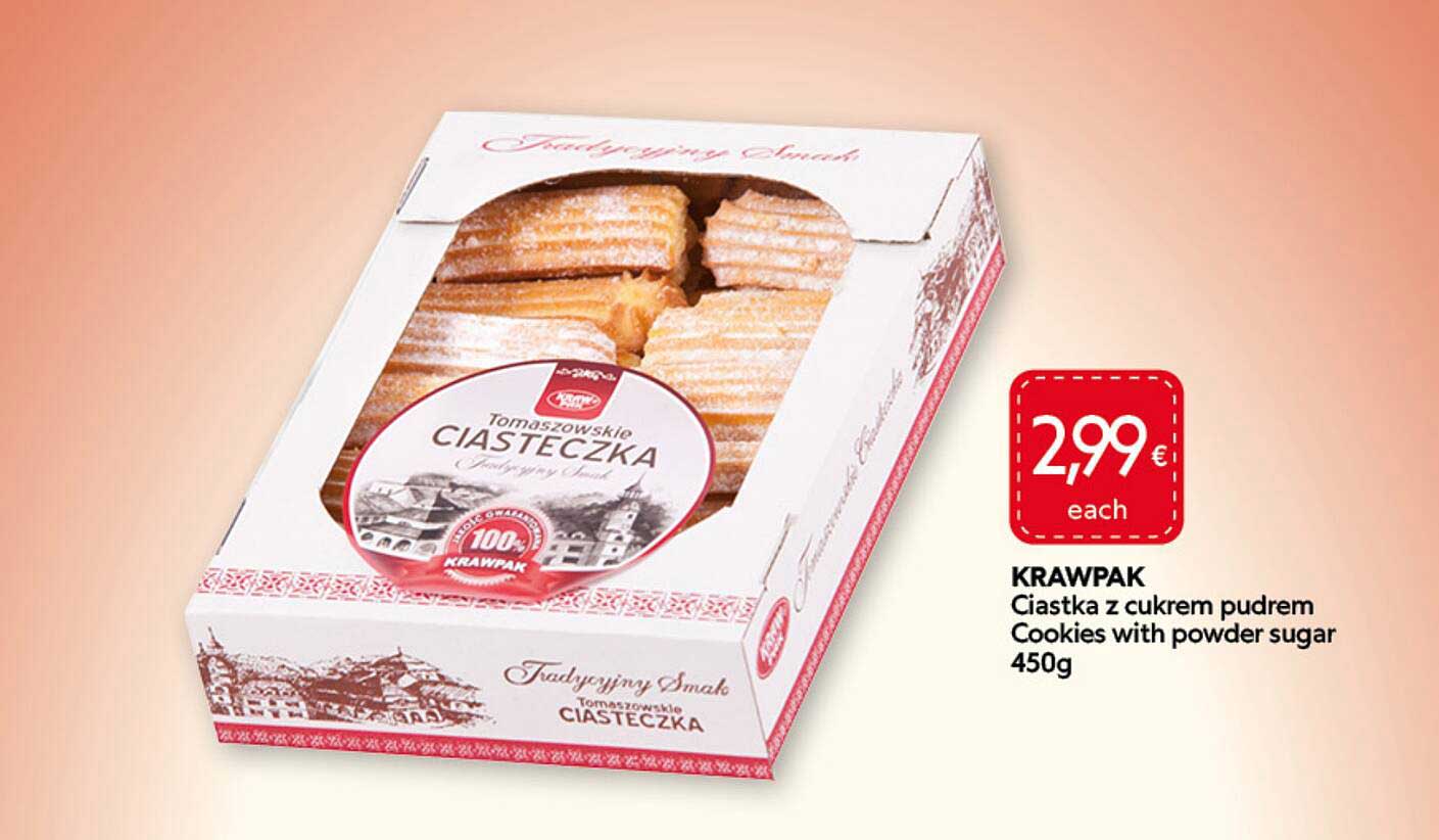KRAWPAK Ciastka z cukrem pudrem Cookies with powder sugar 450g