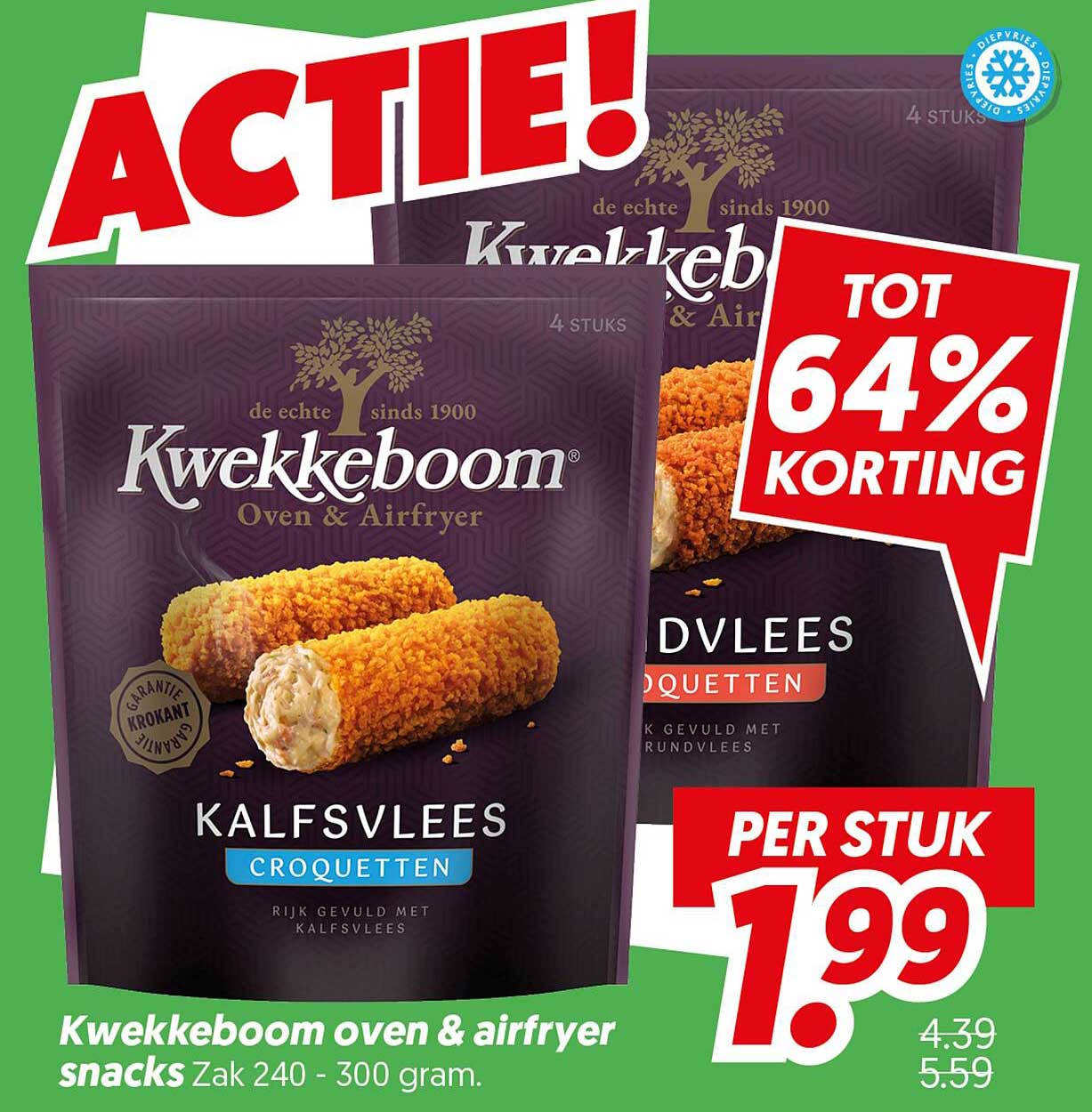 Kwekkeboom oven & airfryer snacks Zak 240 - 300 gram.