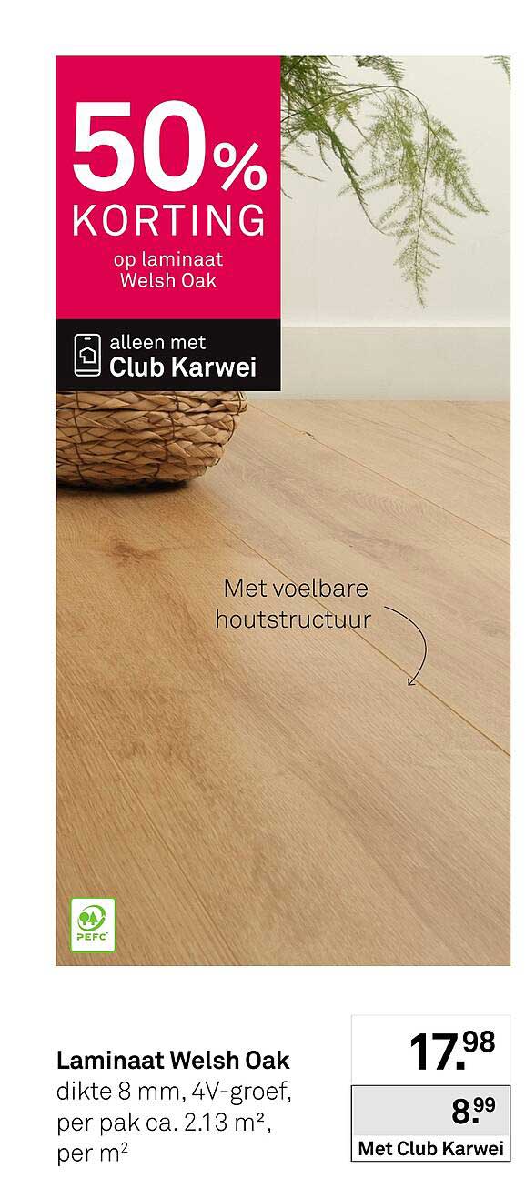 Laminaat Welsh Oak 50% korting