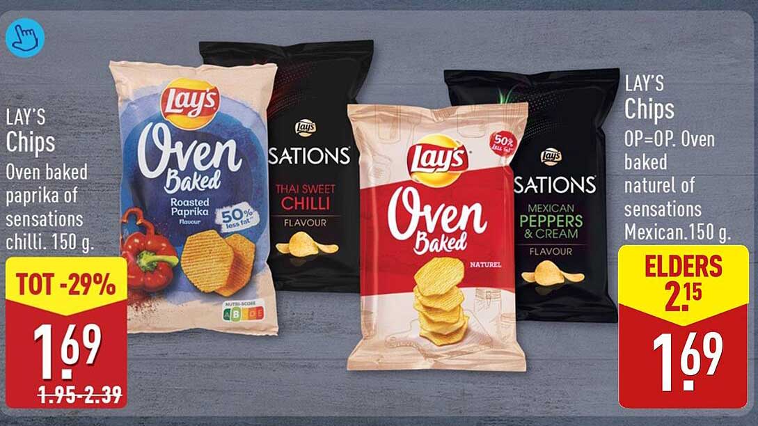 LAY'S Chips Oven baked paprika of sensations chilli. 150 g. TOT -29%