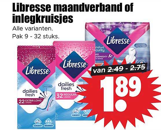 Libresse maandverband of inlegkruisjes