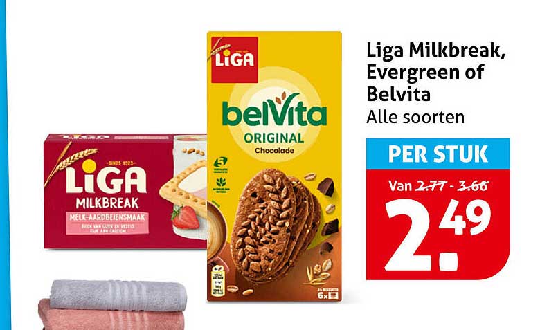 Liga Milkbreak, Evergreen of Belvita Alle soorten PER STUK