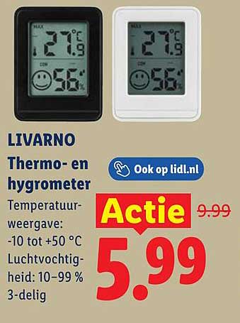 LIVARNO Thermo- en hygrometer Actie