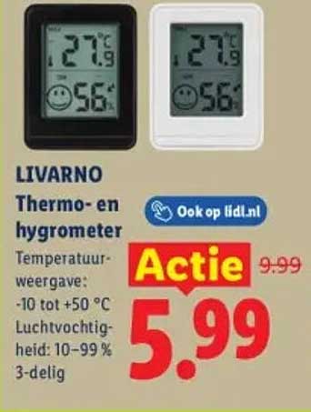 LIVARNO Thermo- en hygrometer Actie