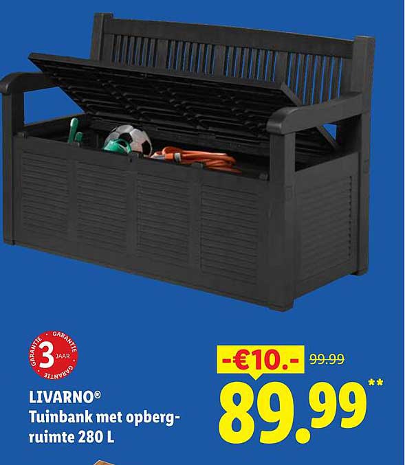 LIVARNO® Tuinbank met opbergruimte 280 L