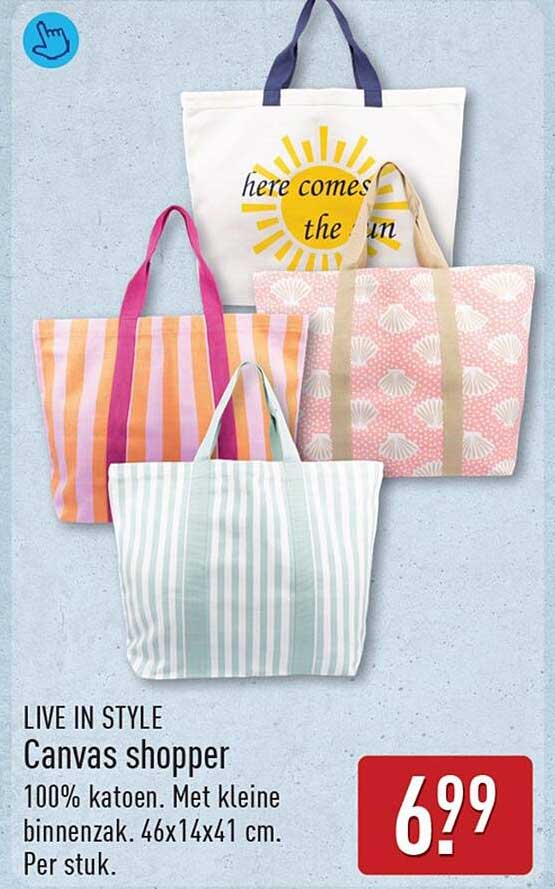 LIVE IN STYLE Canvas shopper