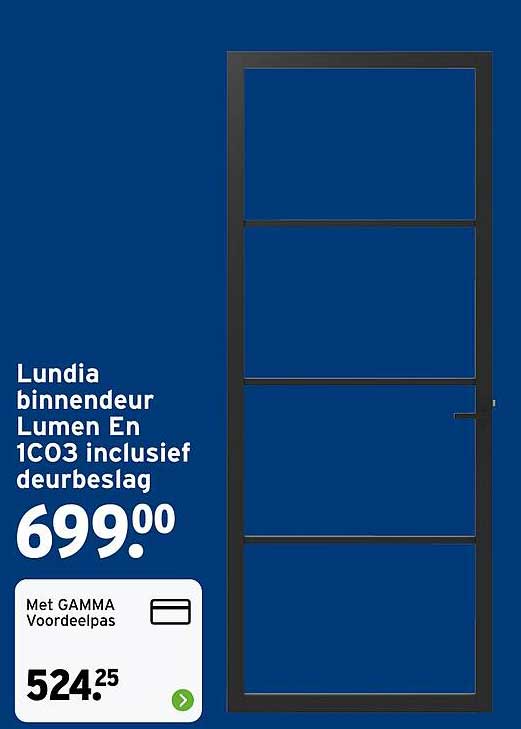 Lundia binnendeur Lumen En 1CO3 inclusief deurbeslag
