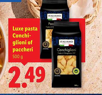 Luxe pasta Conchi-gliori of paccheri 500 g
