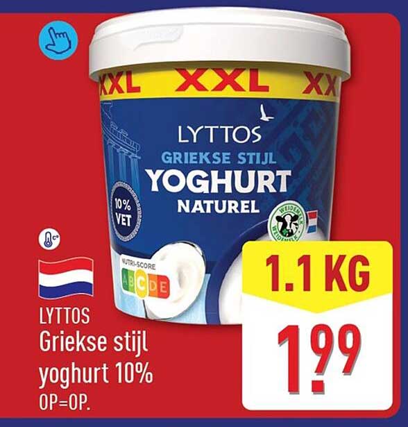 LYTTOS Griekse stijl yoghurt 10% OP=OP.