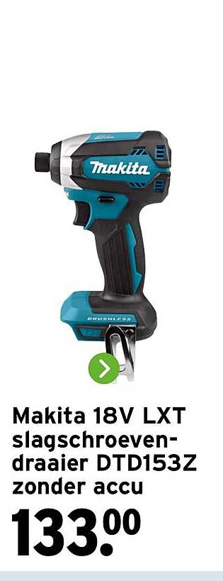 Makita 18V LXT slagschroevendraaier DTD153Z zonder accu