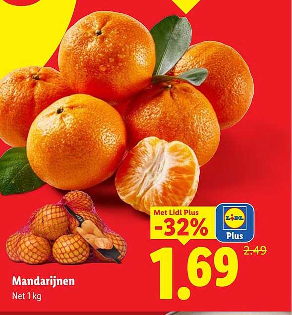Mandarijnen Net 1 kg Met Lidl Plus -32%