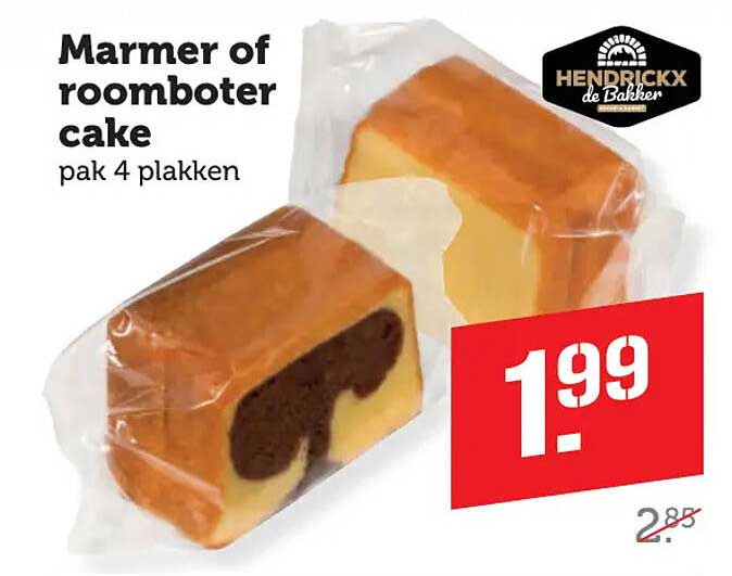 Marmer of roomboter cake pak 4 plakken
