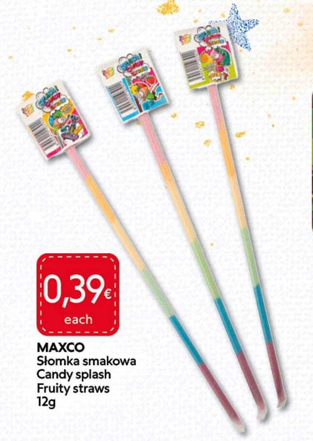 MAXCO Slomka smakova Candy splash Fruity straws 12g