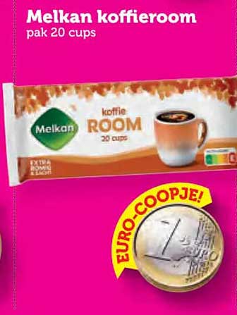 Melkan koffieroom pak 20 cups EUROCOOPJE!