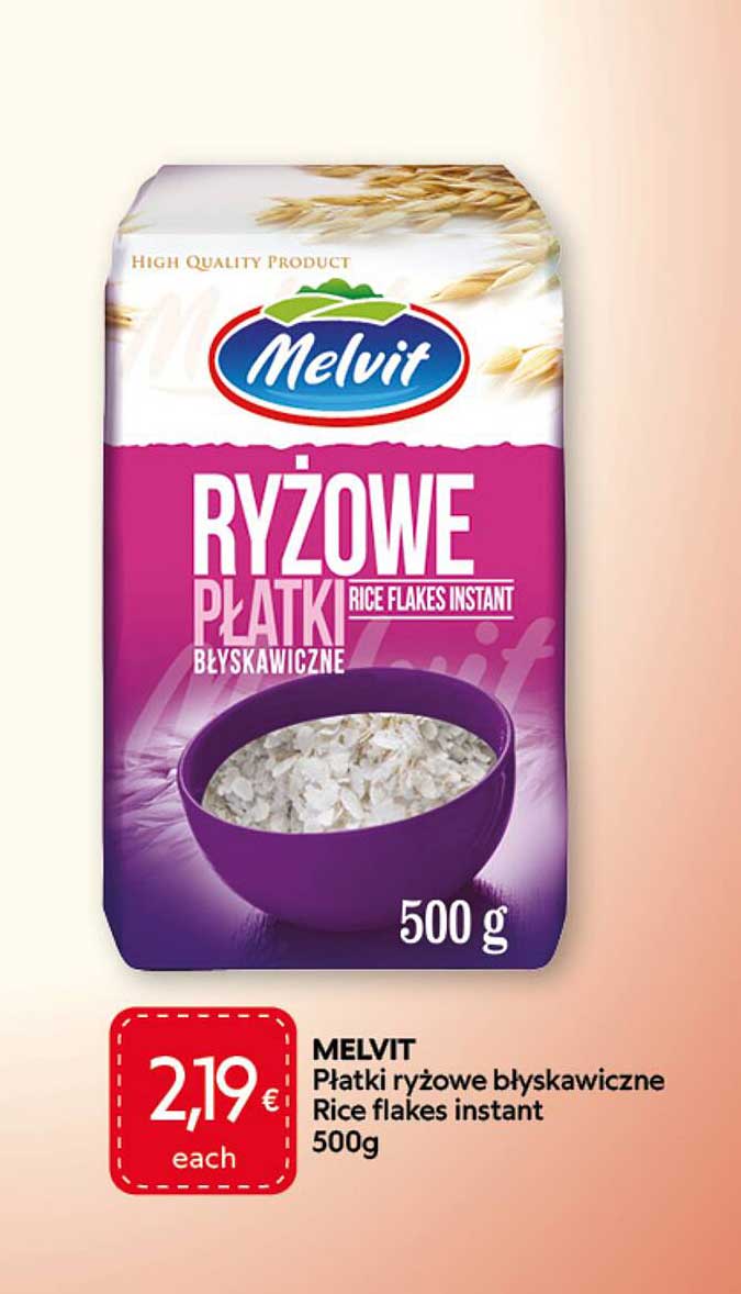 MELVIT Płatki ryżowe błyskawiczne Rice flakes instant 500g