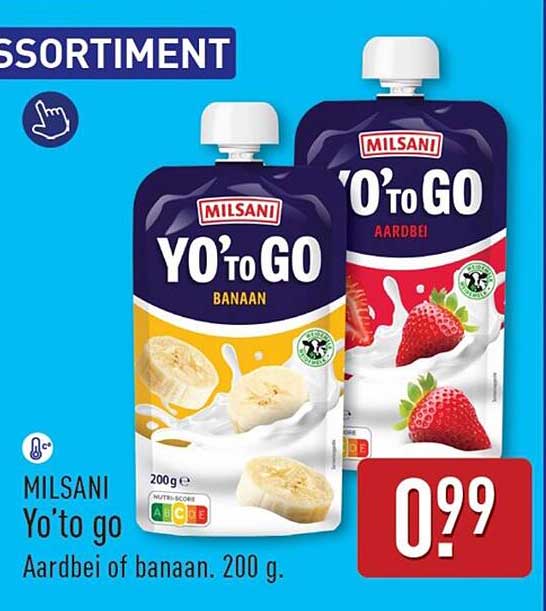 MILSANI Yo'to go Aardbei of banaan, 200 g
