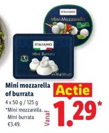 Mini mozzarella of burrata Actie