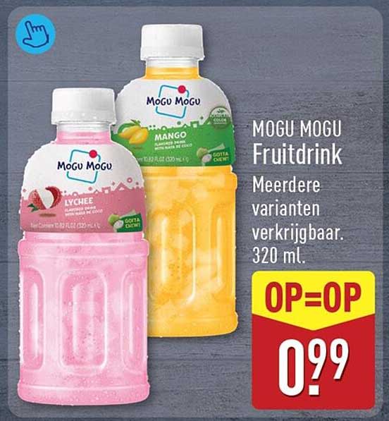 MOGU MOGU Fruitdrink Meerdere varianten verkrijgbaar. 320 ml. OP=OP