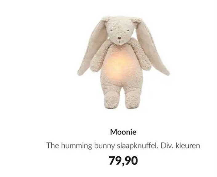Moonie The humming bunny slaapknuffel. Div. kleuren